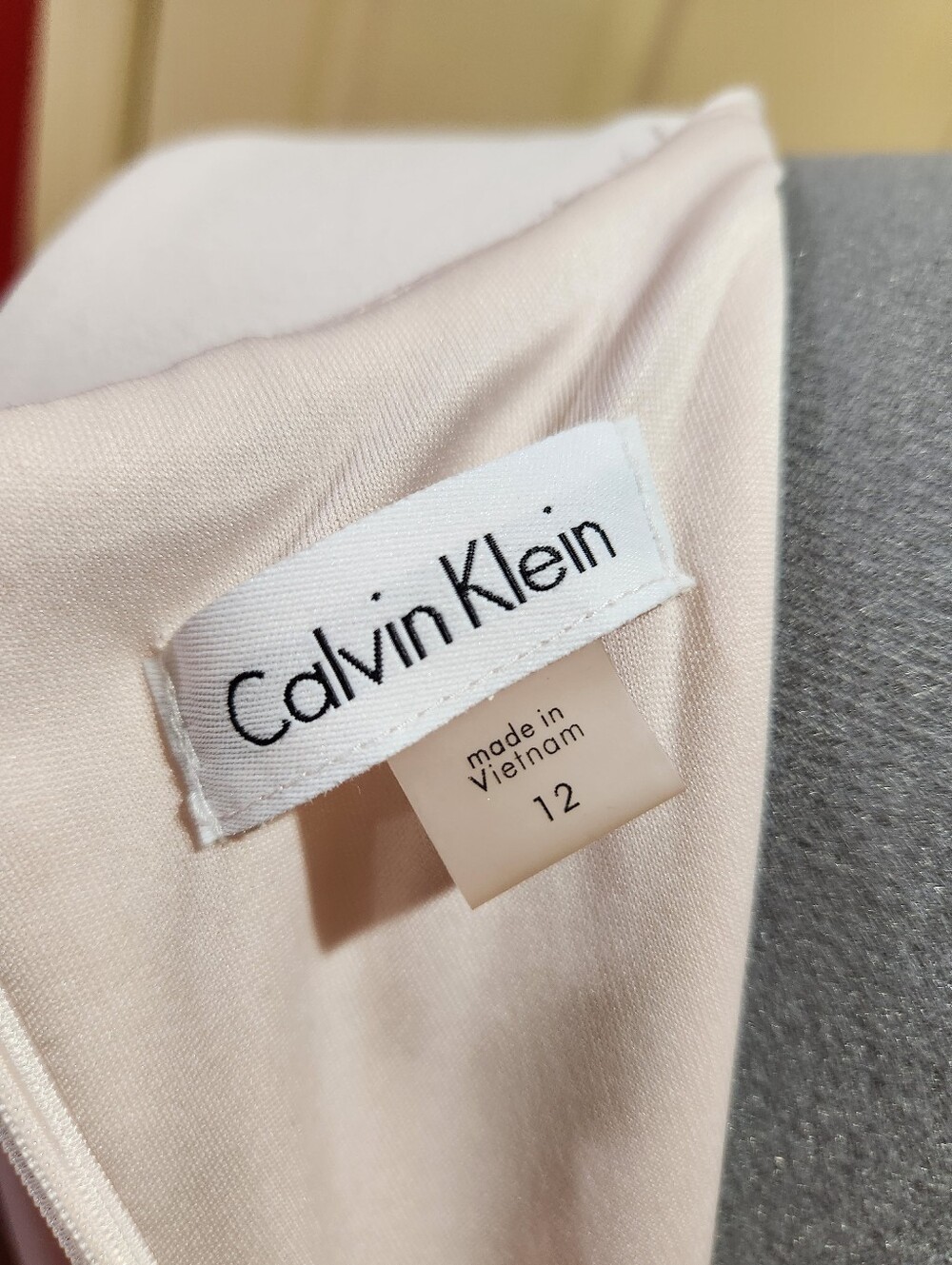 Calvin Klein Fit & Flare Blush Pink Color Sleeveless Midi Dress, Size 12 - Picture 8 of 8